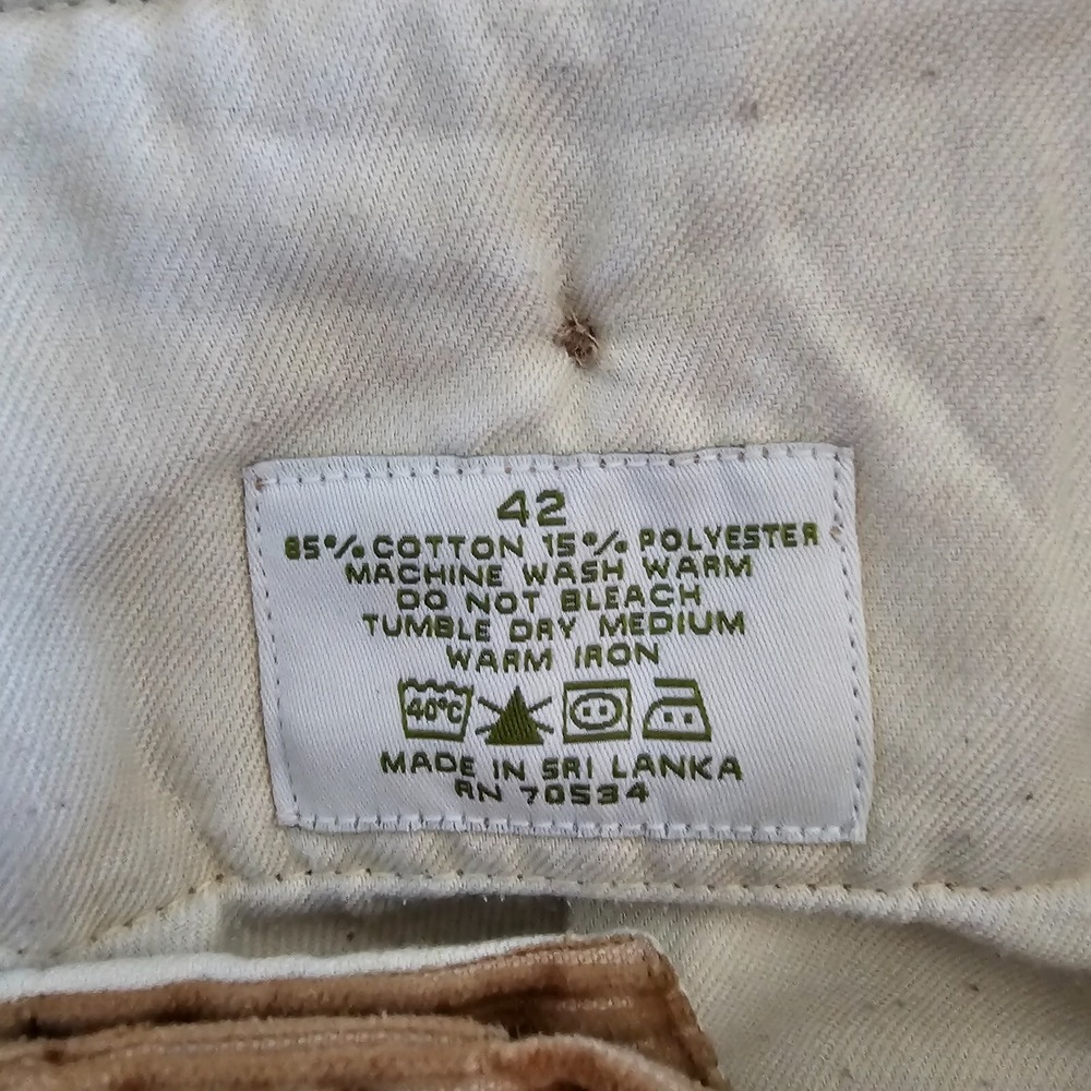 Orvis Corduroy Pants 40x25.5 Tan Wide Wale Straight Leg Trousers Casual Rugged - Picture 5 of 8